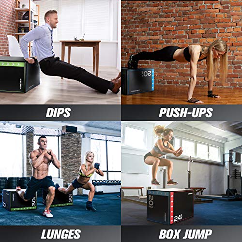 Plyometric Box - 3 in 1 Foam Jumping Box - Small 16"x18"x20"