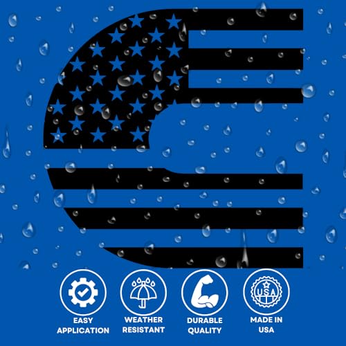 American Flag Vinyl Decal - 5x5 Inch Glossy Black Sticker for Trucks