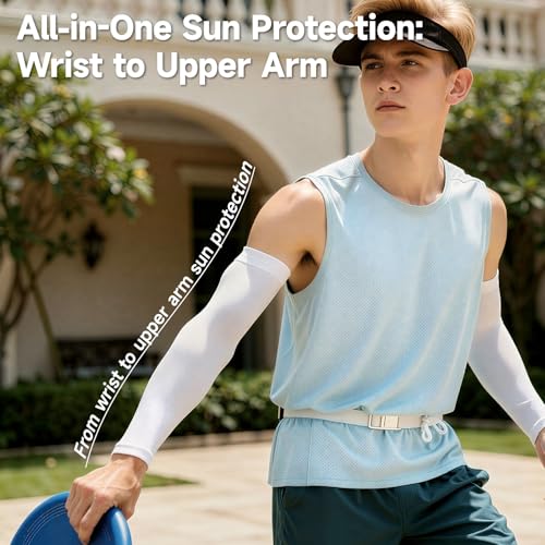 Cooling Arm Sleeves for UV Protection & Tattoo Cover - Black (2 Pack)