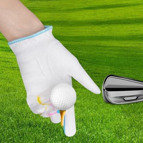 Kids Golf Gloves Left-Hand Breathable Premium White Pink Size S (Palm 14.5cm) - Gritborn