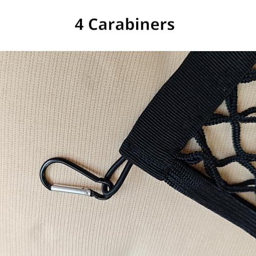 Helmet Holder for Backpack - Elastic Helmet Cover with 4 Carabiners