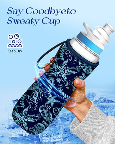 Toykee 32 oz Water Bottle Sleeve for Cirkul with Handle Strap - Blue, 2 Pack