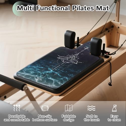 Non-Slip Pilates Reformer Mat Cover - Dark Green, 39 x 23"