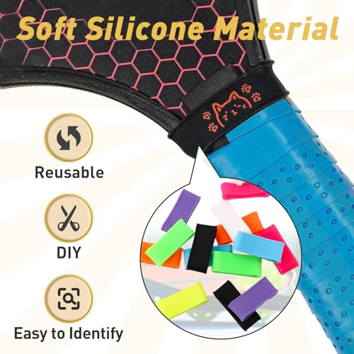 20 Pack Pickleball Paddle Grip Bands - Silicone Racket Tapes