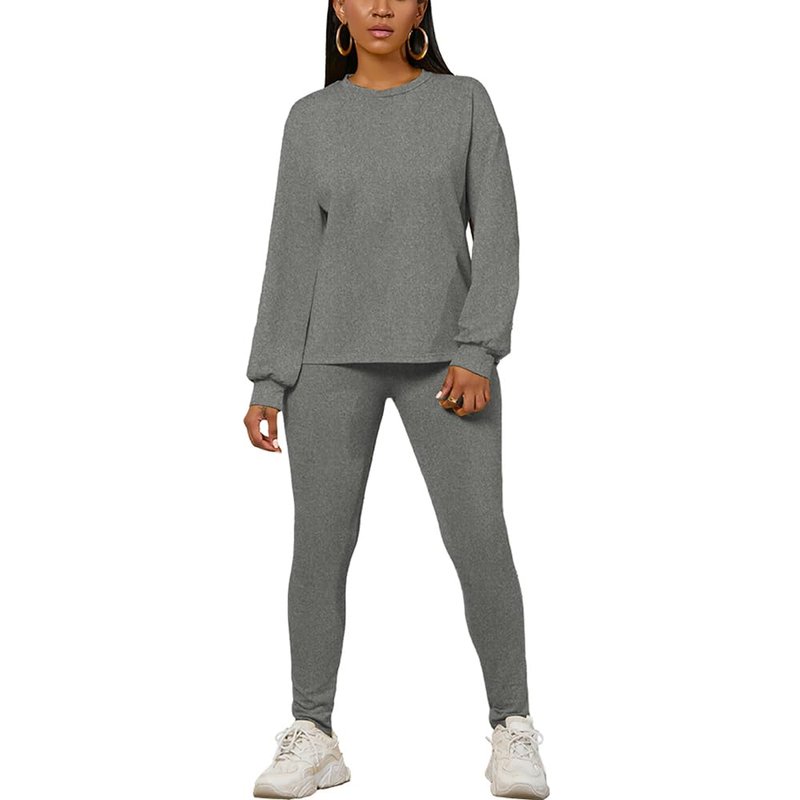 PINSV Womens 2 Piece Outfits Long Sleeve Sweatsuits Outfits Jogging Suits Sweat Loungewear Sets Black A S