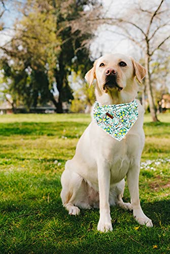 Washable Cotton Dog Bandana - Large - Lemon Blossom