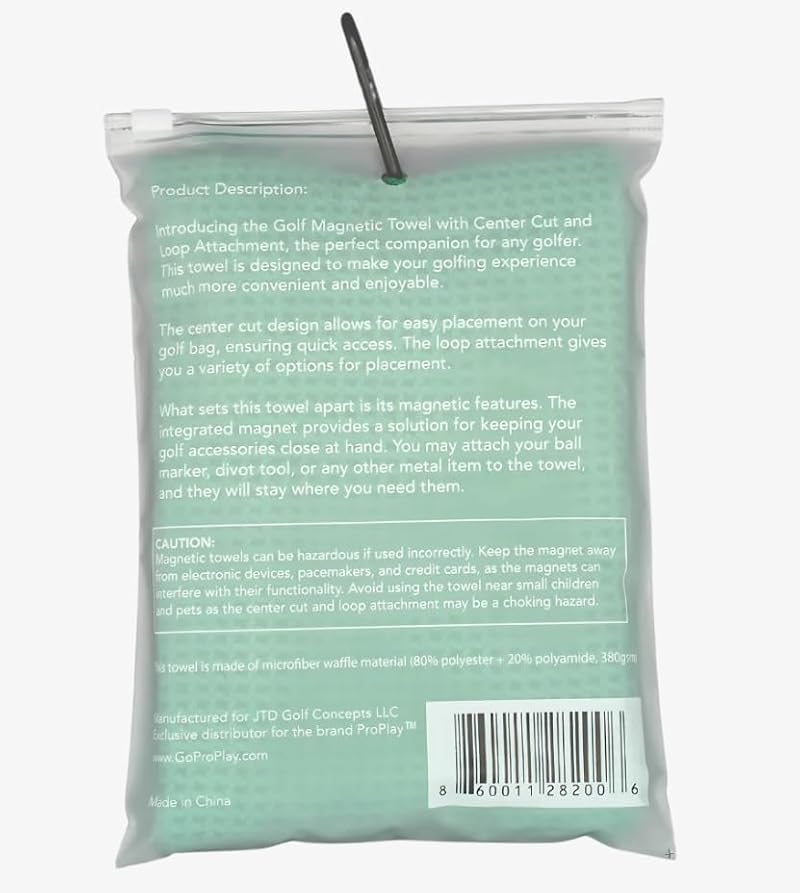 Microfiber Magnetic Golf Towel | Ultra Absorbent Fast Drying Cart and