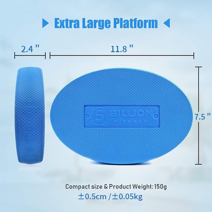Foam Balance Pad - Non-Slip Stability Pad for Yoga & Fitness - Blue Oval