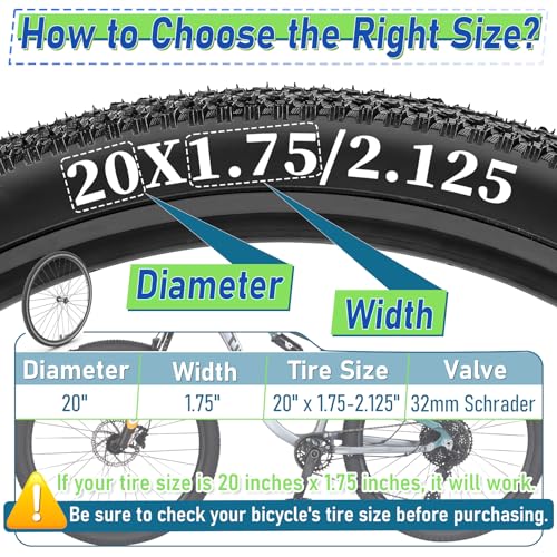 20 Inch Bicycle Inner Tubes - 2 Pack, 1.75-2.125 Width