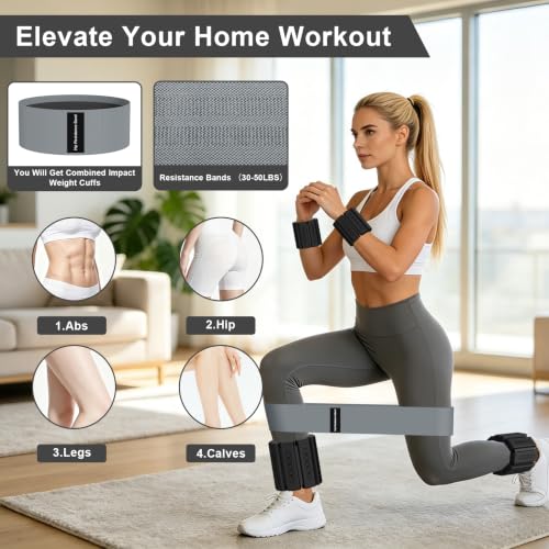 BSWMHG Polar Night Black 4LBS Adjustable Wearable Ankle & Wrist Weights