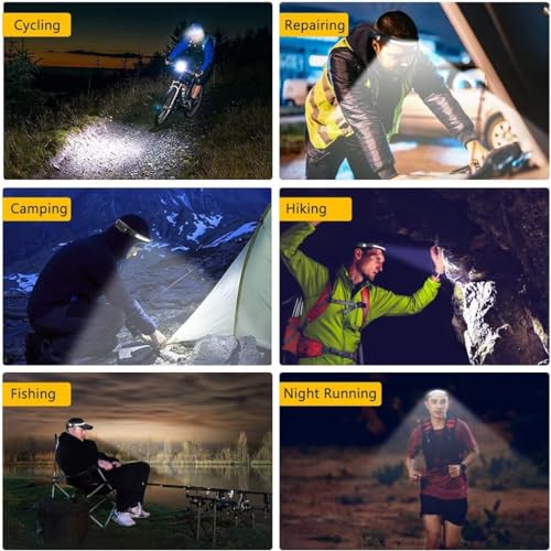 Rechargeable Headlamp 2 Pack with Motion Sensor - 230° Wide Beam LED
