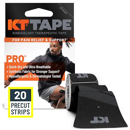 Pro Synthetic Kinesiology Athletic Tape - 20 Precut Strips, 10"
