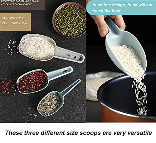 Set of 3 Plastic Scoops for Flour, Ice, Candy & More