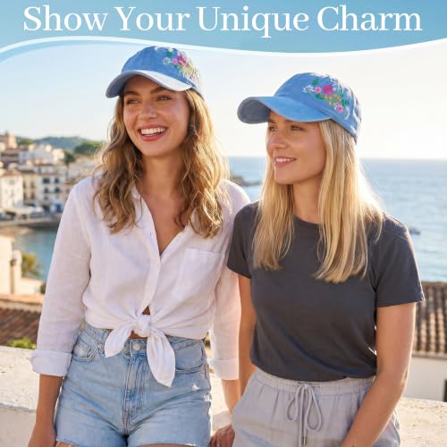 HOVEOX Womens Baseball Cap Embroidered Hat for Woman Floral
