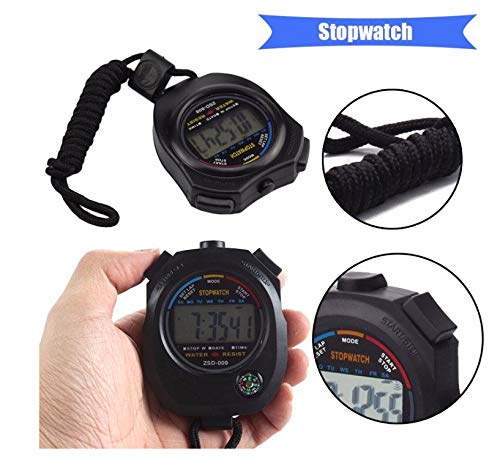 Digital Sport Stopwatch Timer - 2 Pack with Large Display & Alarm