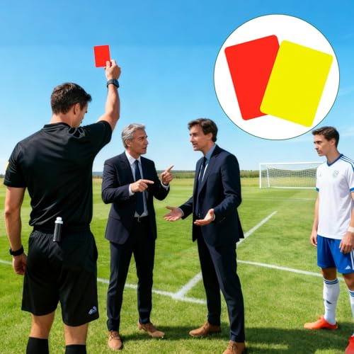 6-Piece Soccer Referee Card Set - Red & Yellow Warning Cards