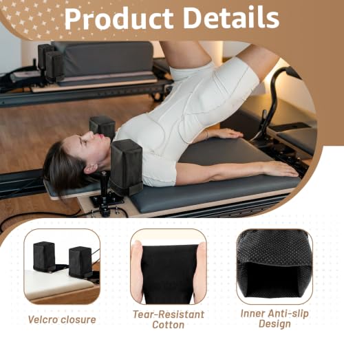 Cotton Pilates Reformer Shoulder Block Covers - Black, Non-Slip