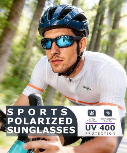 KALIYADI Polarized Sunglasses A02-black+ice Blue+red multicolor UV400 cycling fishing running
