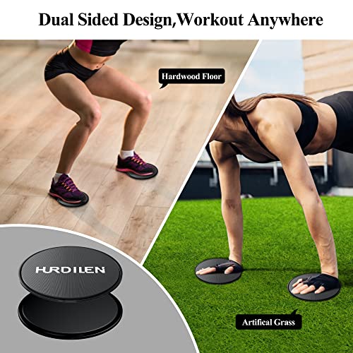 Core Sliders for Abdominal Training - Dual Sided, Power Black