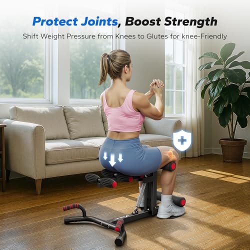 Adjustable Deep Squat Machine for Women - Glutes Trainer - Black & Red