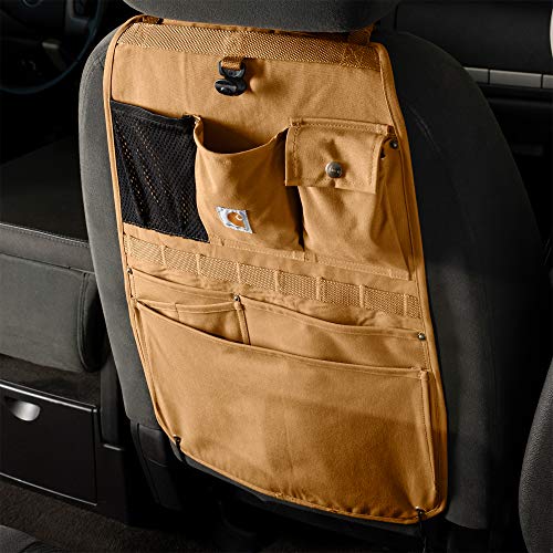 Carhartt Universal Nylon Duck Seat Back Organizer - Brown, 8 Pockets, MOLLE Webbing