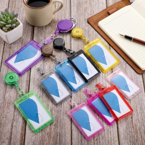 ID Badge Holder Straps - 50 Pcs Multicolor Vinyl Badge Clips