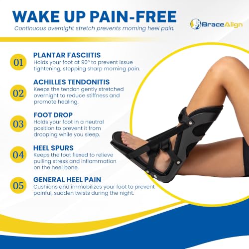 Brace Align S Night Splint Sleeping Boot for Plantar Fasciitis Heel Pain Relief