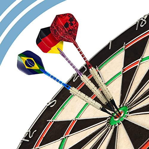 Leitee 30 Pcs Multicolor Steel Tip Dart Shafts 2BA Thread for Throwing Darts