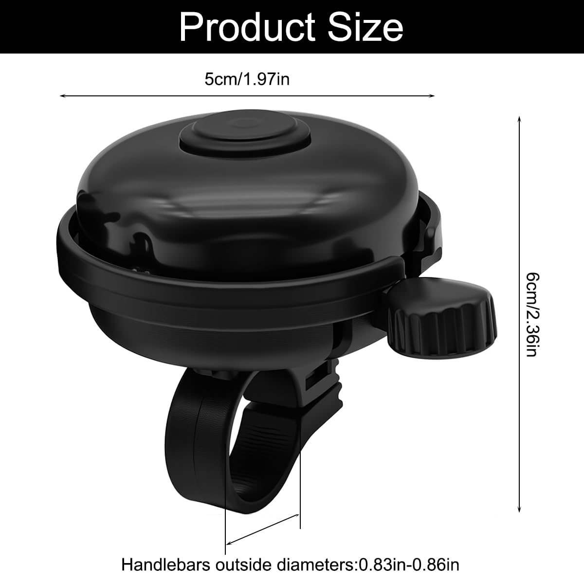 CKANDAY Classic Bike Bell for Adults, Aluminum Bicycle Bell, Loud Crisp Clear Sound Bicycle Horn Bike Accessories for Adult Bikes, Easy Installation, Use for Mountain Road and Commuter Safety