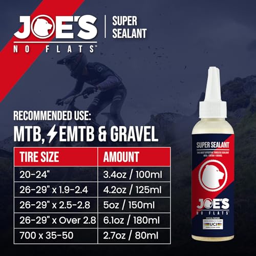 Super Sealant for Gravel & MTB Bike Tires - 4.2 Fl Oz - Fast Puncture Repair