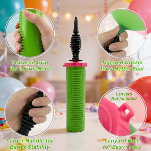 Dual-Action Handheld Balloon Pump - Ergonomic Manual Inflator - Green