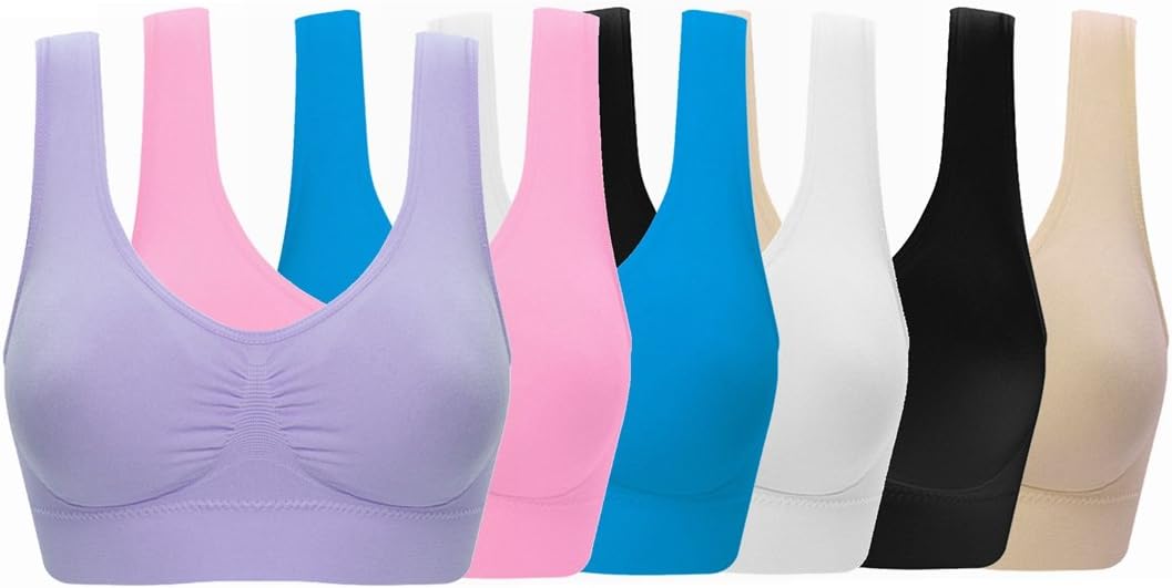 Skiennix Women's Seamless Wire-Free Bra - Comfortable Fit with Removable Pads