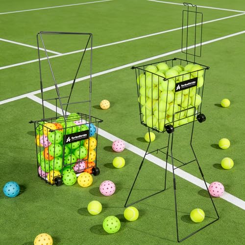 Portable Tennis Ball Hopper - Holds 75 Balls or 50 Pickleballs - Large