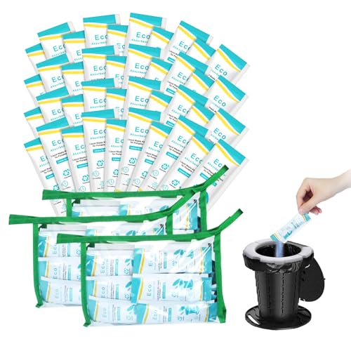 BLIKA 8 Gallon Camping Toilet Bags with Gel, Absorbent Urine Disposal Bags 30L