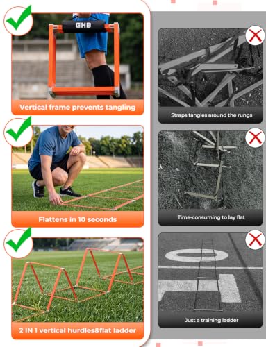 15ft Agility Ladder & Hurdles Set - Speed Training Equipment