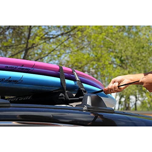 15 Ft Tie Down Straps for Surfboards, Kayaks, Canoes - 2 Pack