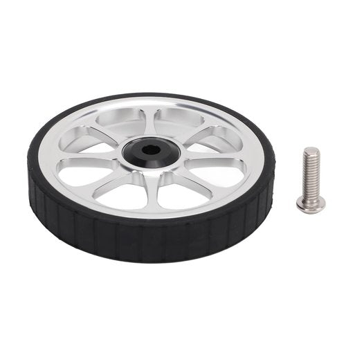 Folding Bike Easy Wheel Aluminum Alloy Rolling Wheel with Rubber Tire for 3sixty Folding Bicycle Replacement Transport Wheel (Silver)