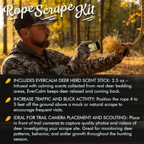 Conquest Scents EverCalm Deer Herd Scent Kit with Rope Scrape, 2.5 oz