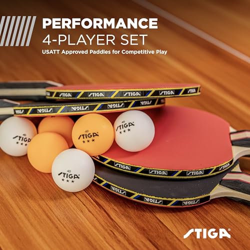 Table Tennis Set for 4 Players - USATT Approved Rackets & Balls