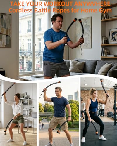 Portable Ropeless Battle Ropes for Home Gym - Black