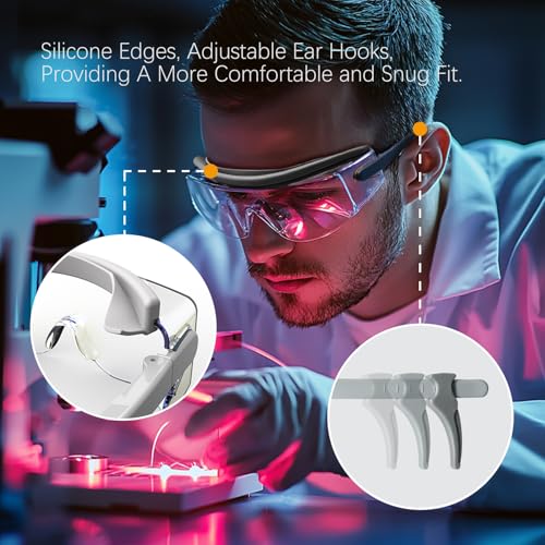 CO2 Laser Eye Protection Glasses | 9000nm-11000nm / 10600nm Wavelength Safety Goggles | OD 5+ Protective Eyewear | Absorption Filtering Technology | Ideal for Laser Cutting and Engraving