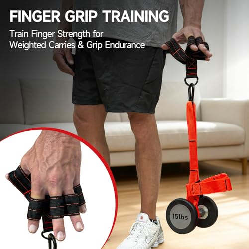 Grip Balls & Finger Straps Set - Red for Dead Hangs & Pull Ups