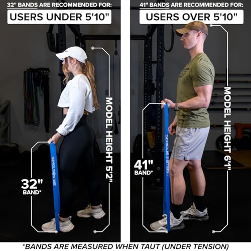 Serious Steel Fitness 32" Resistance Training Bands Yellow #6 80-200 lbs