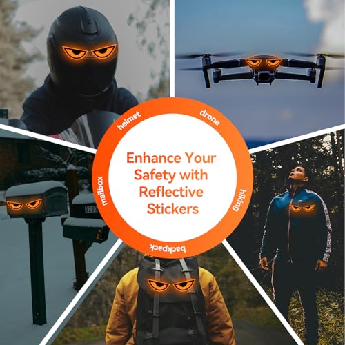 Devil Eye Reflective Stickers - Enhanced Nighttime Safety, Orange