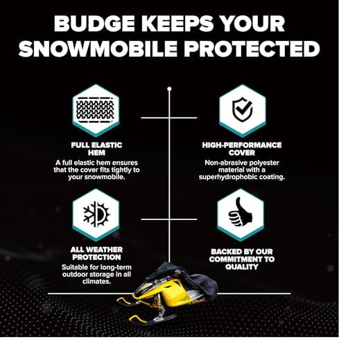Budge Sportsman Waterproof Snowmobile Cover 145" XL Heavy Duty, All-Weather Protection