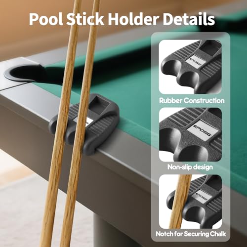 Portable Weighted Billiard Cue Rack with Chalk Holder - 2 Holes