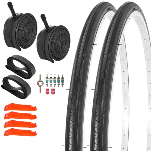 27x1.25 Foldable Bicycle Tire with Tube AV Schrader Valve – 2 Pack, RUTU