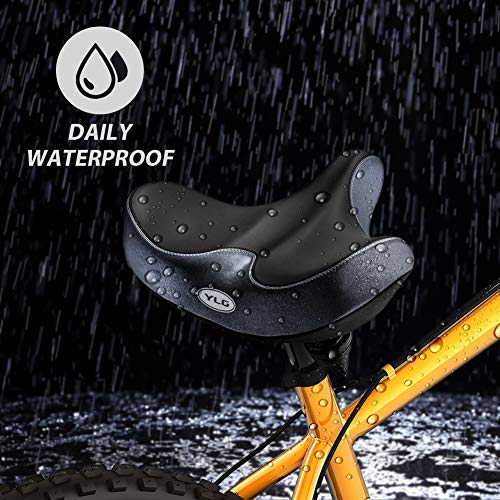 YLG Oversized Waterproof Bike Seat Replacement - Universal Fit Bicycle Saddle for Women & Men, Outdoor Variation