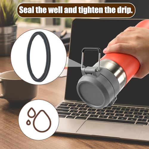 Silicone Water Bottle Gasket Replacement for 24oz & 36oz Tumblers - Gray, 6 Pack