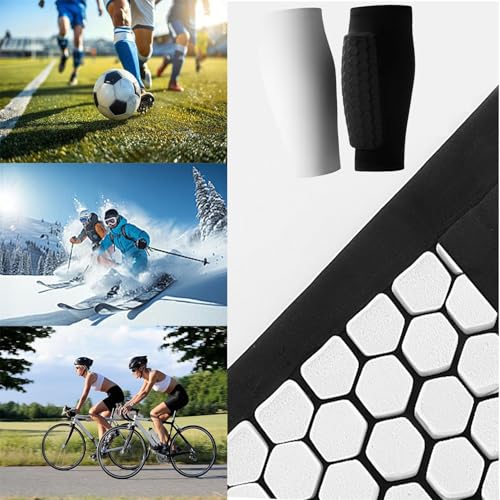 LAZGET Kids Soccer Shin Guards Socks with Honeycomb Gel Pads - Black S (Age 6-10)
